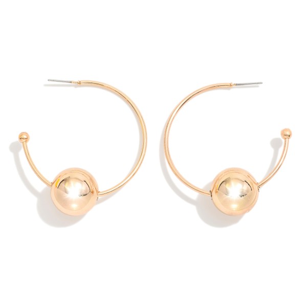 Wholesale metal Hoop Post Drop Earring Metal Ball L