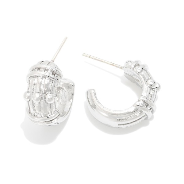 Wholesale textured Metal Hoop Earrings K Gold Dipped Sterling Silver Post D