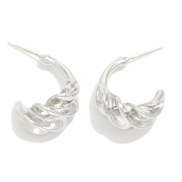 Wholesale twisted Metal Hoop Earring L K Gold Dipped Sterling Silver Post