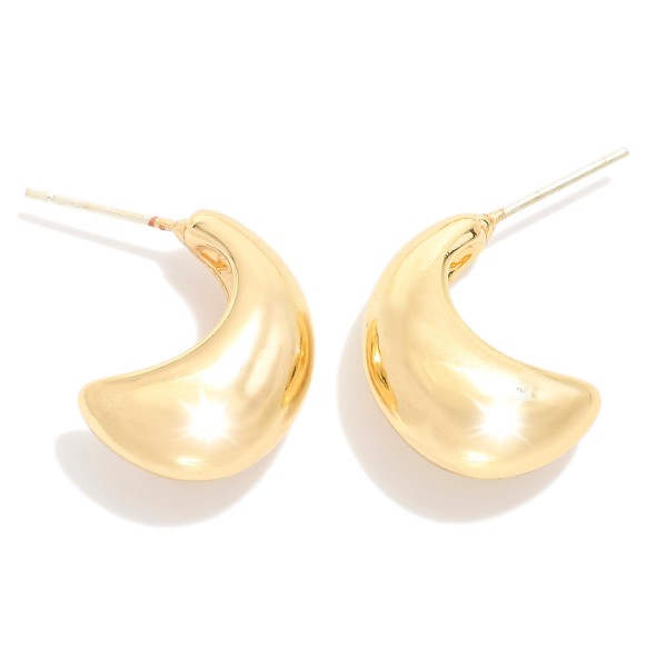 Wholesale metal Half Huggie Hoop Earring L K Gold Dipped Sterling Silver Post
