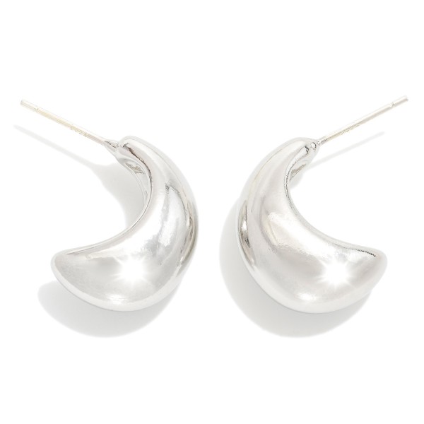 Wholesale metal Half Huggie Hoop Earring L K Gold Dipped Sterling Silver Post