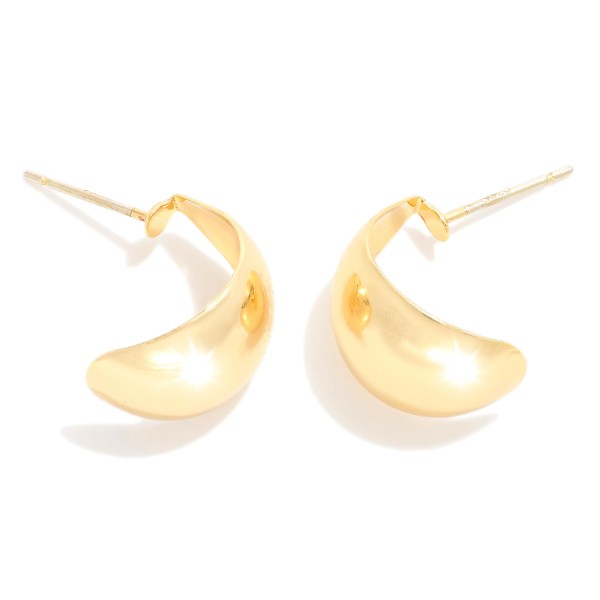 Wholesale metal Half Huggie Hoop Earring L K Gold Dipped Sterling Silver Post