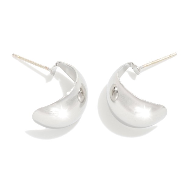 Wholesale metal Half Huggie Hoop Earring L K Gold Dipped Sterling Silver Post