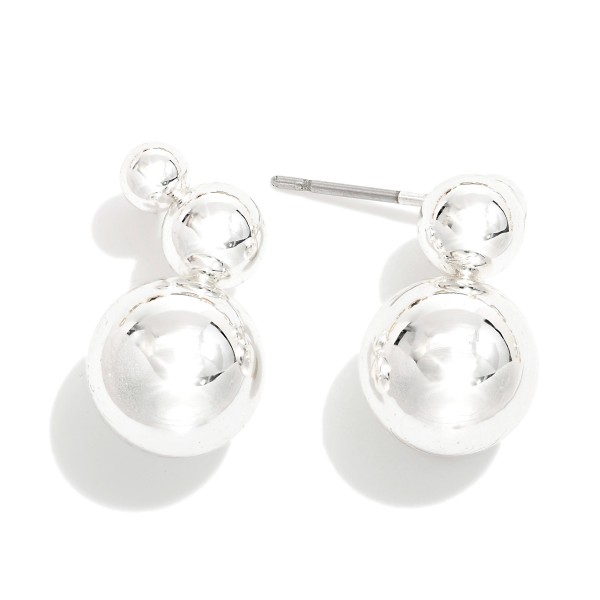 Wholesale simple Linked Metal Circle Post Drop Earrings L Gold Dipped