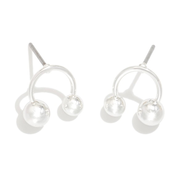 Wholesale metal Arc Drop Earring Balls L Gold Dipped