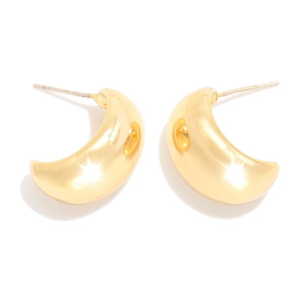 Wholesale chunky Metal Half Hoop Post Drop Earring L K Gold Dipped Sterling Silv