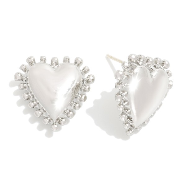 Wholesale metal Stud Heart Studded Edge L K Gold Dipped Sterling Silver Post