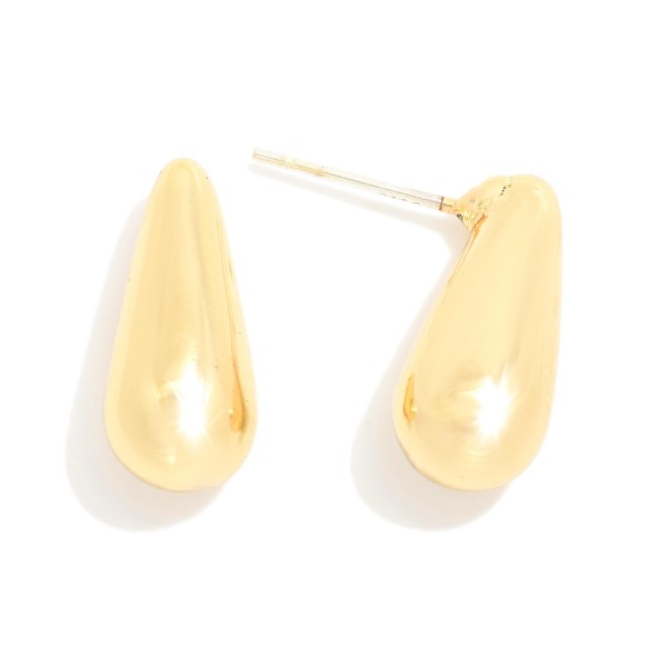 Wholesale simple Metal Teardrop Post Drop Earring L k Gold Dipped Sterling Silve
