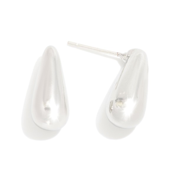 Wholesale simple Metal Teardrop Post Drop Earring L k Gold Dipped Sterling Silve