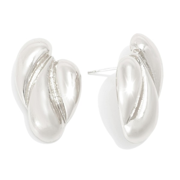 Wholesale metal Stacked Tear Drop Earring L Gold Dipped Sterling Silver Post