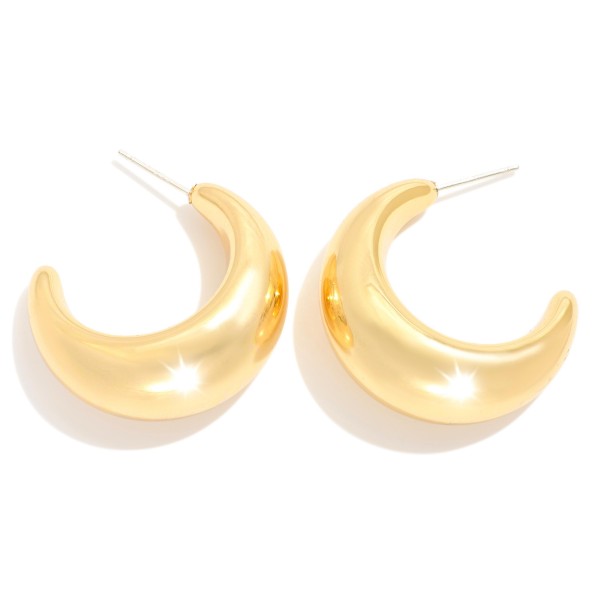Wholesale simple Metal Chunky Huggie Hoop Earring L k Gold Dipped Sterling Silve