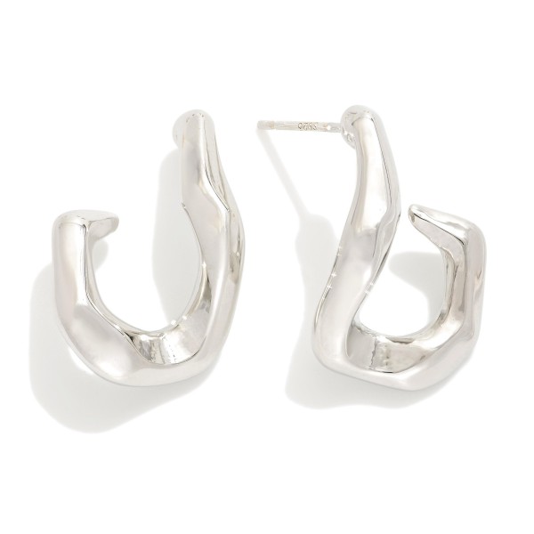 Wholesale hammered Metal Drop Earring L K Gold Dipped Sterling Silver Post