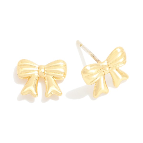 Wholesale metal Bow Stud Earrings K Gold Dipped Sterling Silver Post L