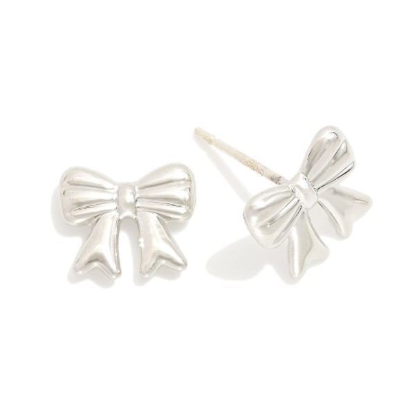 Wholesale metal Bow Stud Earrings K Gold Dipped Sterling Silver Post L