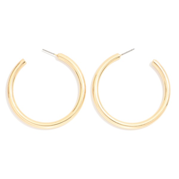 Wholesale simple Metal Hoop Drop Earrings D Gold Dipped
