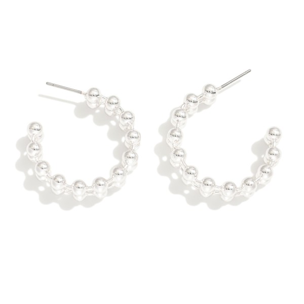 Wholesale layered Linked Metal Ball Hoop Earrings Gold Dipped D