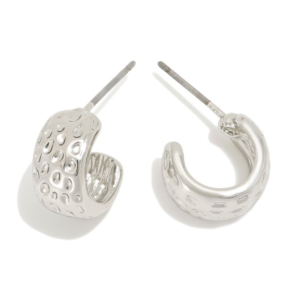 Wholesale textured Metal Hoop Earrings Gold Dipped D