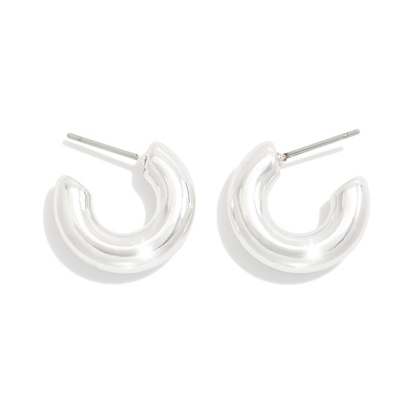 Wholesale simple Metal Huggie Hoop Earring L Gold Dipped