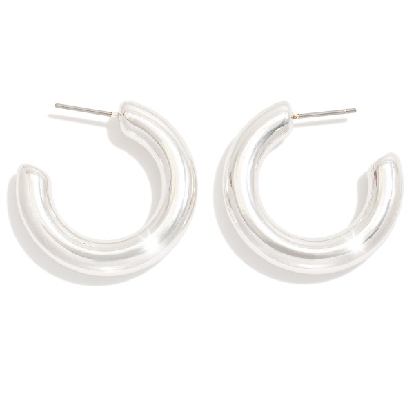 Wholesale simple Metal Hoop Earring L Gold Dipped