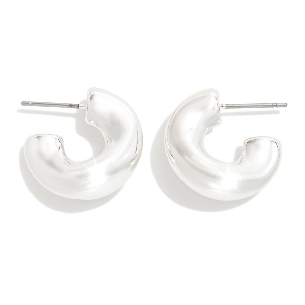 Wholesale simple Metall Huggie Hoop Earring L Gold Dipped