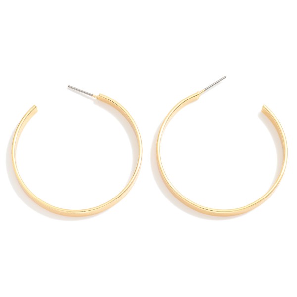 Wholesale metal Square Tube Hoop Drop Earring L Gold Dipped