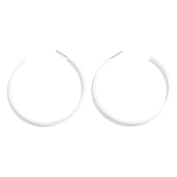 Metal Tone Square Tube Hoop Drop Earrings 

- Approximately 2" L
- Gold Dipped 