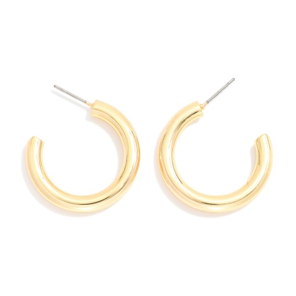 Wholesale simple Metal Hoop Drop Earrings L Gold Dipped