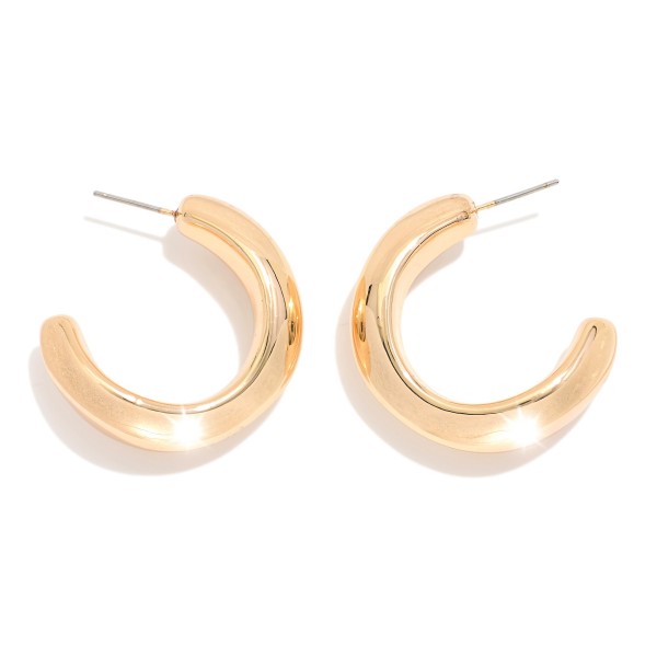 Wholesale chunky Tapered Metal Hoop Earrings D