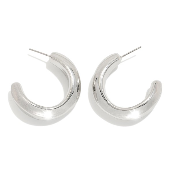 Wholesale chunky Tapered Metal Hoop Earrings D