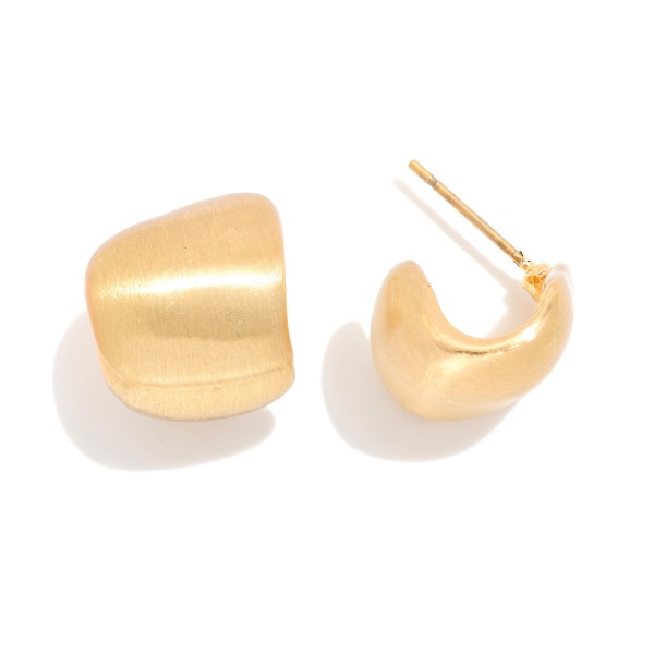 Wholesale brushed Metal Chunky Hoop Earrings D