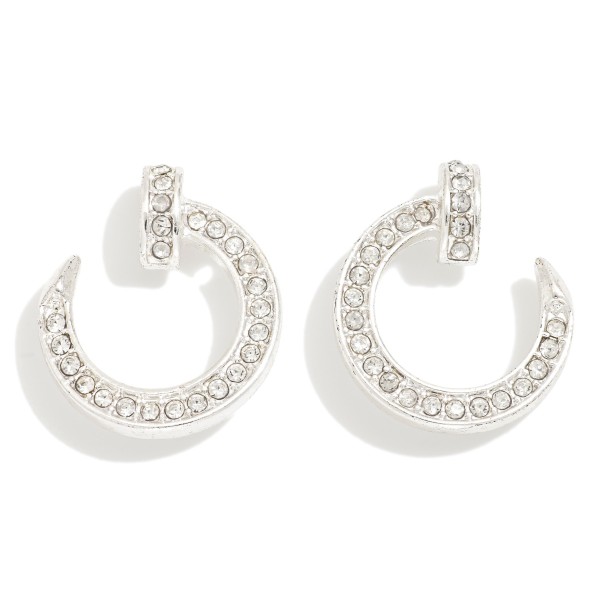 Wholesale rhinestone Studded Nail Hoop Drop Earrings L
