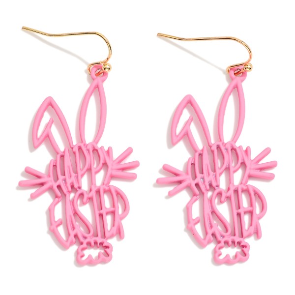 Wholesale painted Metal Happy Easter Easter Buddy Drop Earrings L