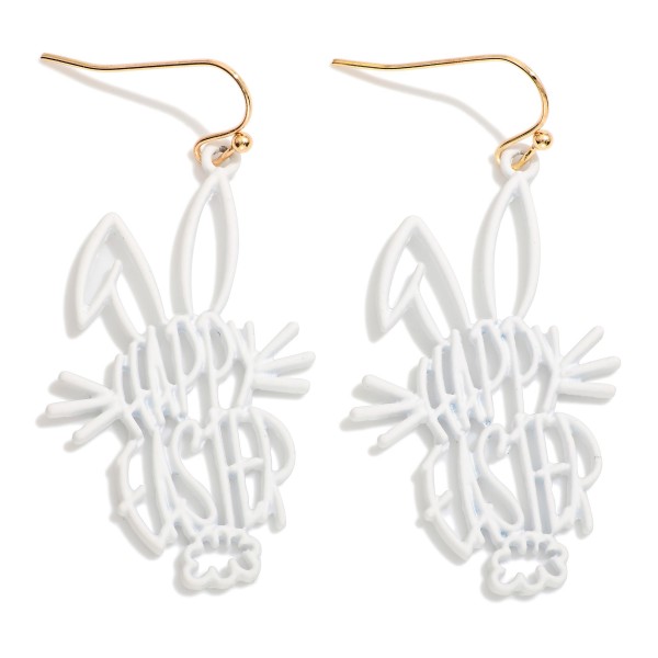 Wholesale painted Metal Happy Easter Easter Buddy Drop Earrings L