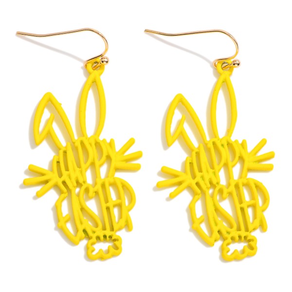 Wholesale painted Metal Happy Easter Easter Buddy Drop Earrings L