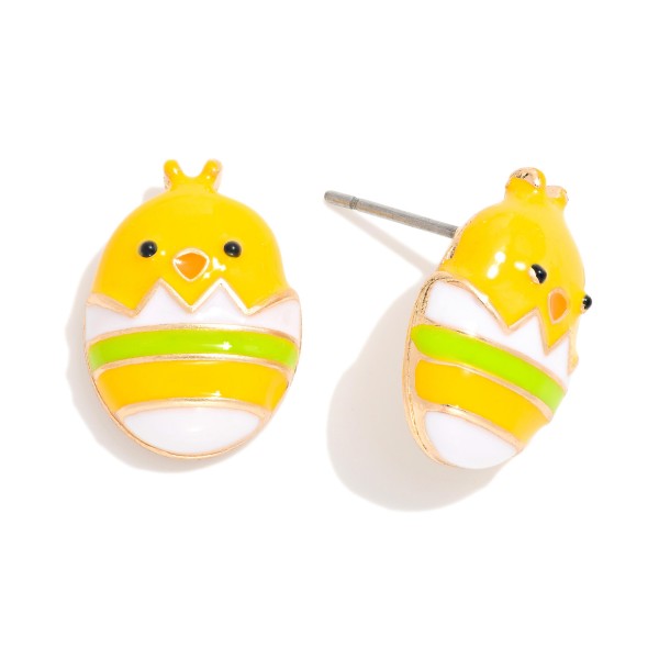 Wholesale enamel Chick Easter Egg Post Drop Earrings L