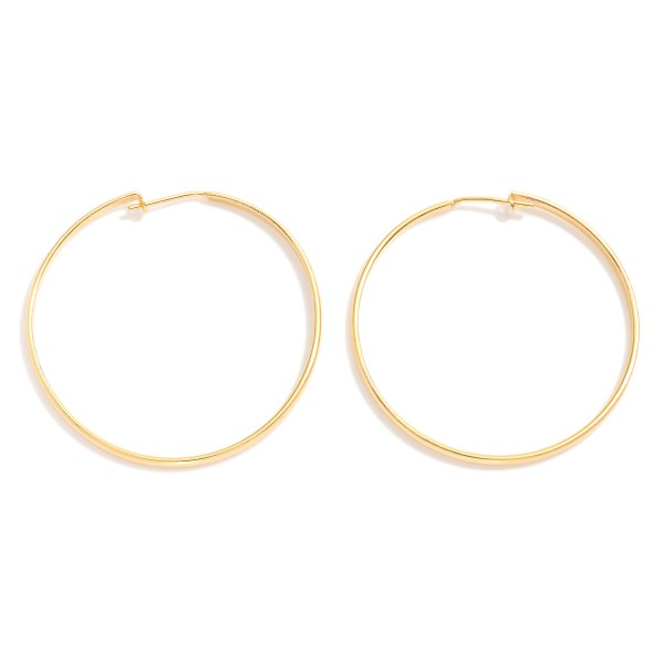 Wholesale metal Flat Hoop Earrings D k Gold Hypoallergenic Made Brazil