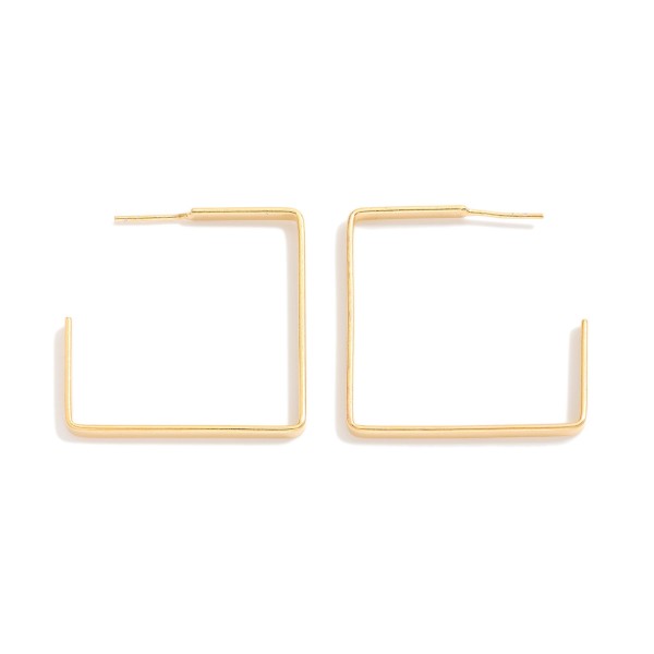 Wholesale metal Square Hoop Earrings D k Gold Hypoallergenic Made Brazil