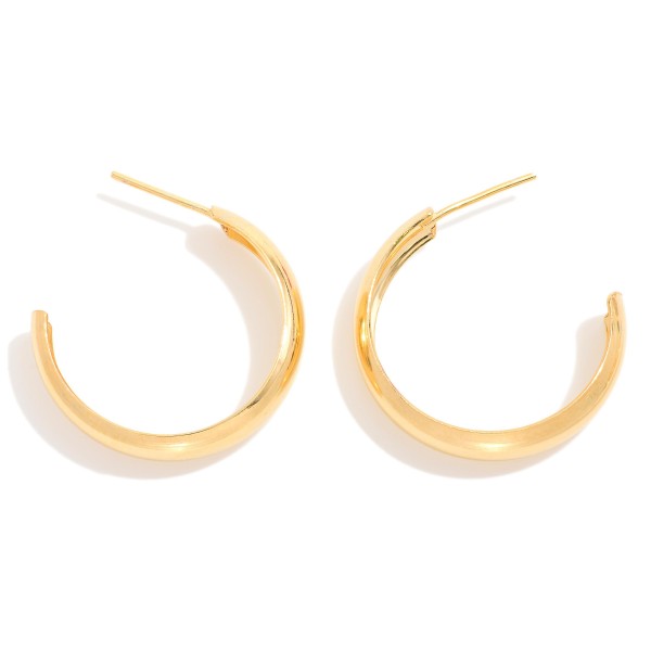 Wholesale metal Hollow Tube Hoop Earrings D k Gold Hypoallergenic Made Brazil