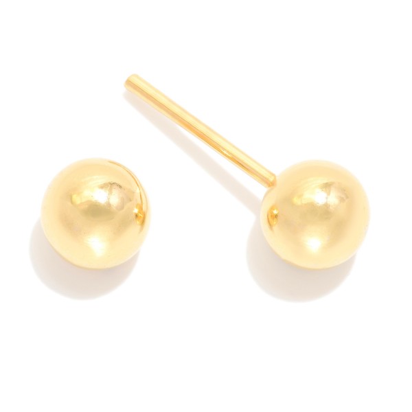 Wholesale metal Ball Stud Earrings L k Gold Hypoallergenic Made Brazil