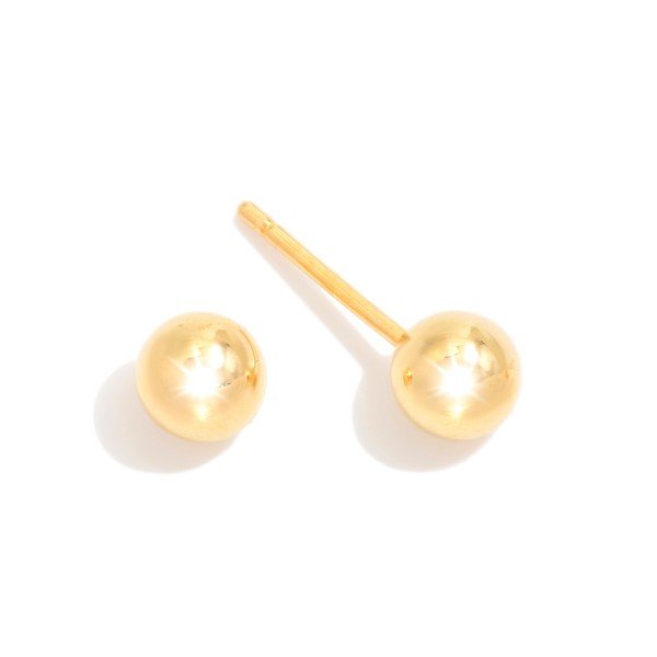 Wholesale metal Ball Stud Earrings L k Gold Hypoallergenic Made Brazil