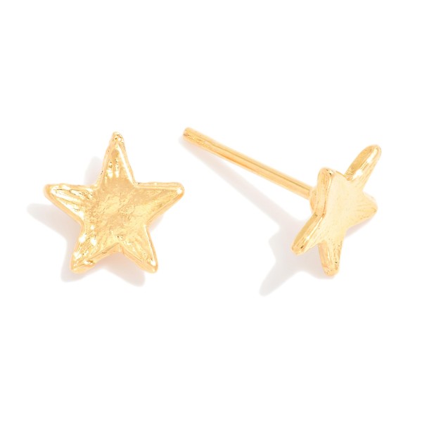 Wholesale gold Star Stud Earrings L Made Brazil K Gold Hypoallergenic