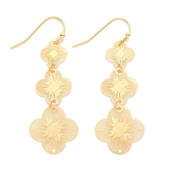 Wholesale long Linked Metal Flower Drop Earrings L