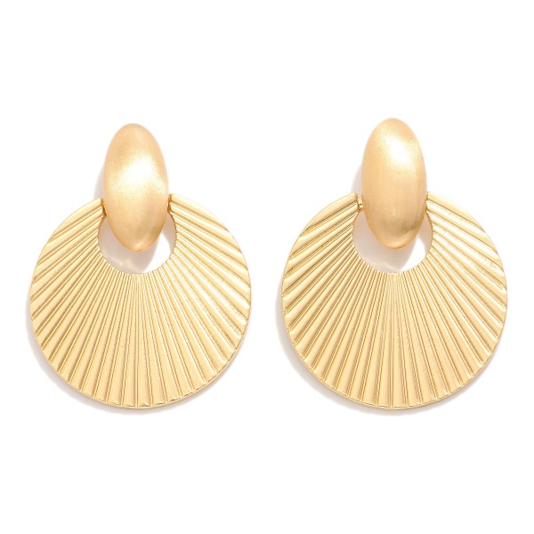 Wholesale metal Linked Ribbed Circle Drop Earring L