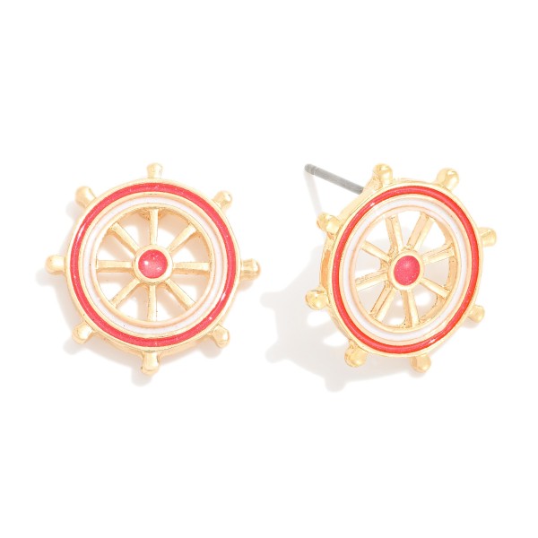 Wholesale enamel Helm Post Drop Earrings L