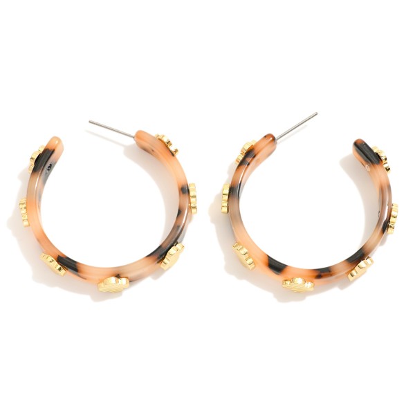 Wholesale acetate Hoop Earrings Metal Clovers D