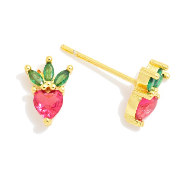 Wholesale rhinestone Strawberry Stud Earrings L