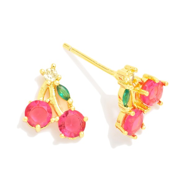 Wholesale rhinestone Cherry Stud Earrings L