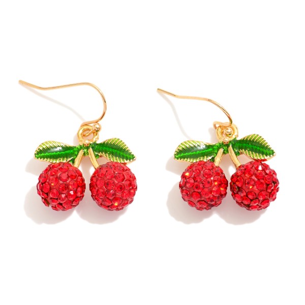 Wholesale pave Rhinestone Cherries Drop Earrings L