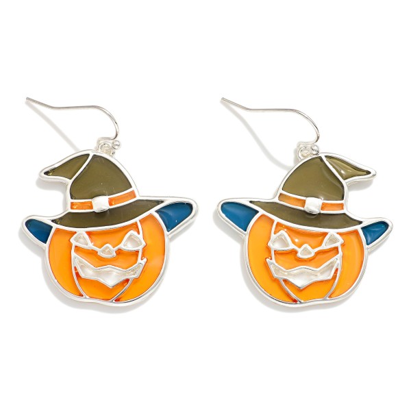 Wholesale stained Glass Jack O Lantern Drop Earrings L