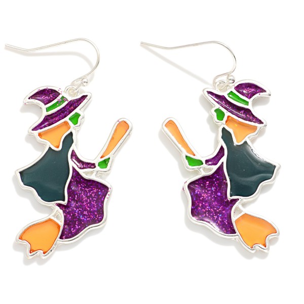 Wholesale stained Glass Witch Broom Drop Earrings L